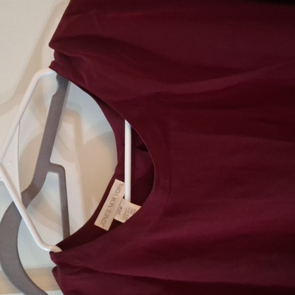 Jones New York Burgundy Long Sleeve Shirt (Can133) - Picture 7 of 7